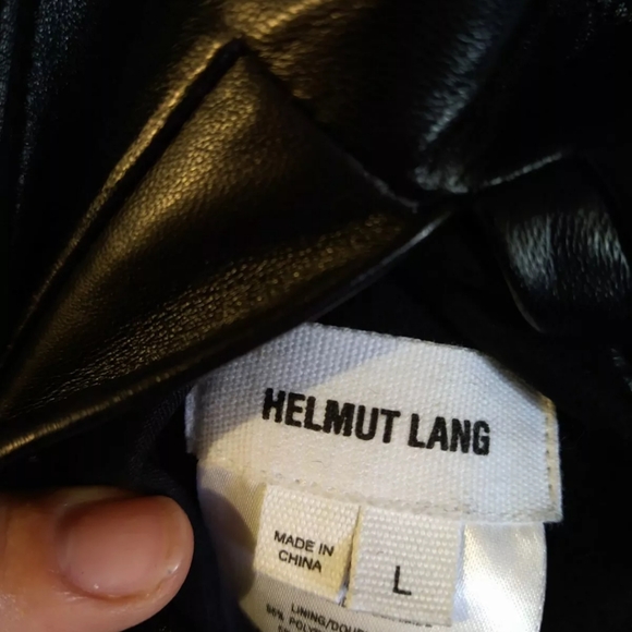 New Without Tags Helmut Lang Void Felt Wool Leather Fur Coat Jacket Black Size L - Picture 5 of 6